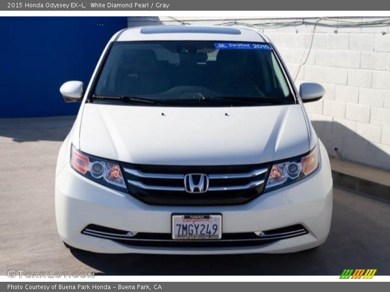 White Diamond Pearl / Gray 2015 Honda Odyssey EX-L