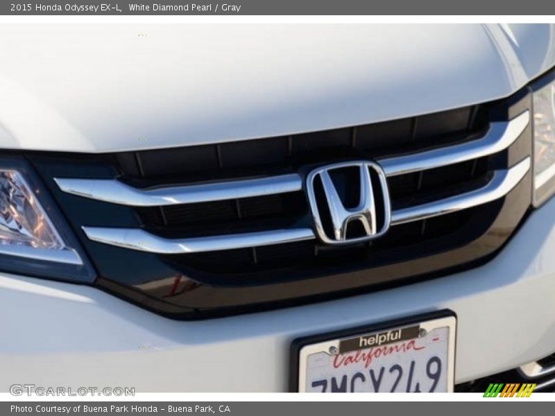 White Diamond Pearl / Gray 2015 Honda Odyssey EX-L