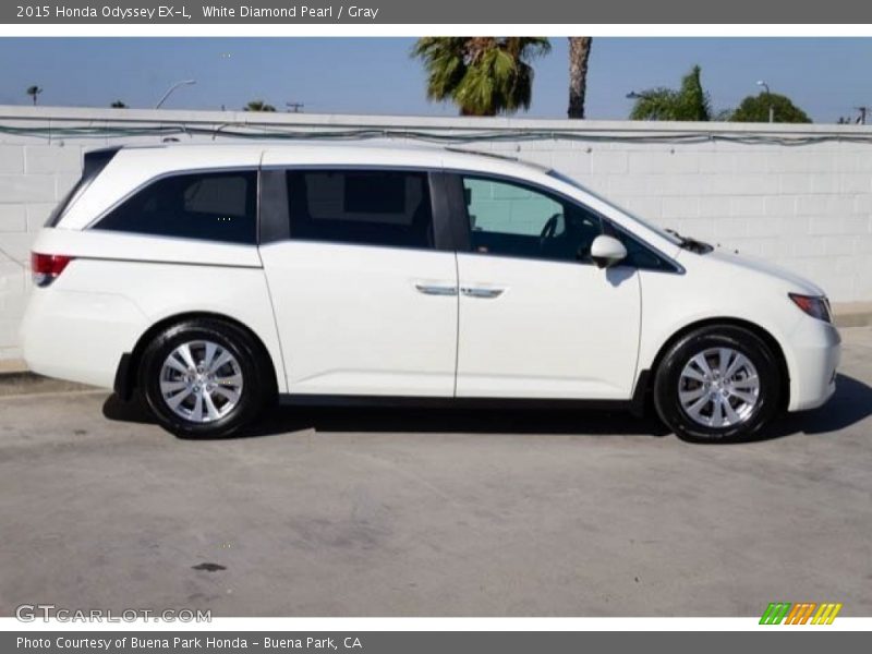 White Diamond Pearl / Gray 2015 Honda Odyssey EX-L