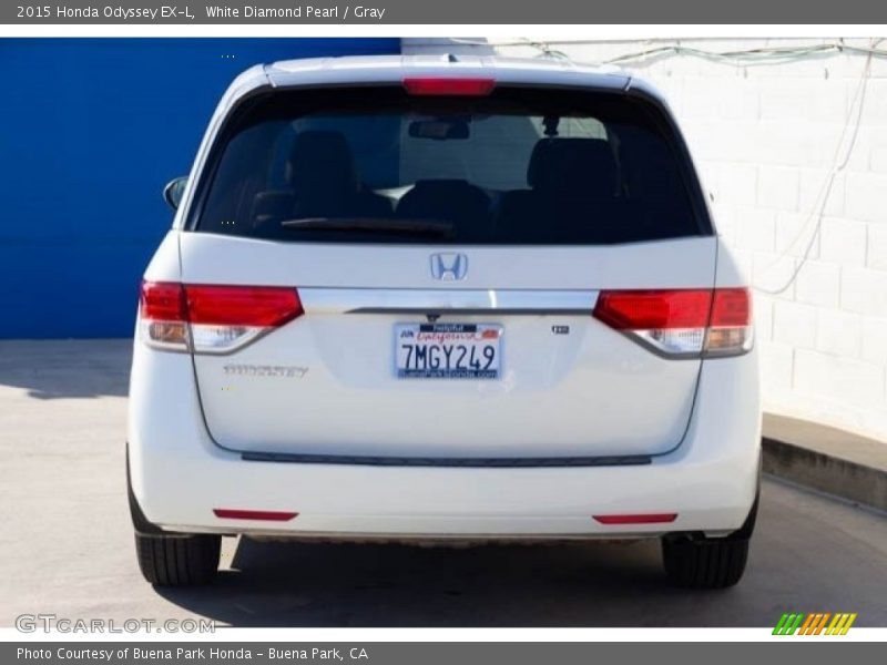 White Diamond Pearl / Gray 2015 Honda Odyssey EX-L