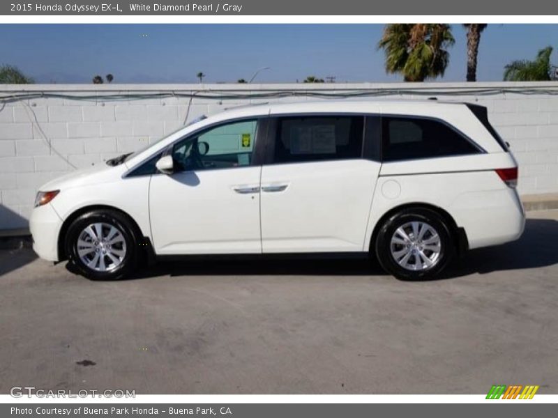 White Diamond Pearl / Gray 2015 Honda Odyssey EX-L