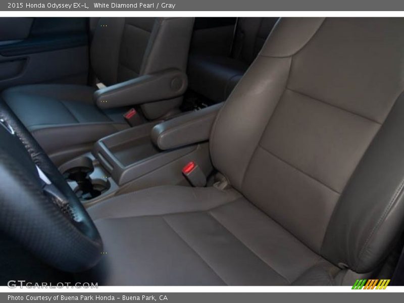 White Diamond Pearl / Gray 2015 Honda Odyssey EX-L