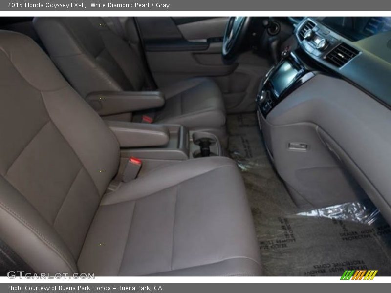 White Diamond Pearl / Gray 2015 Honda Odyssey EX-L