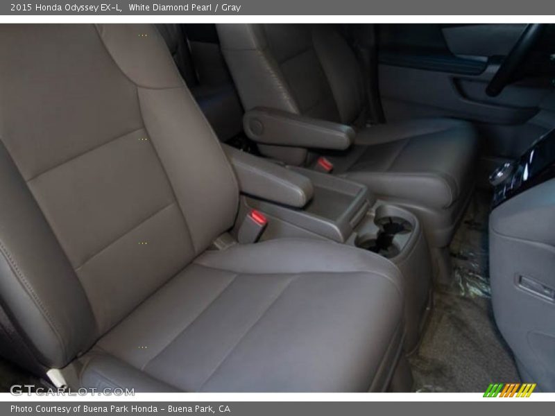 White Diamond Pearl / Gray 2015 Honda Odyssey EX-L