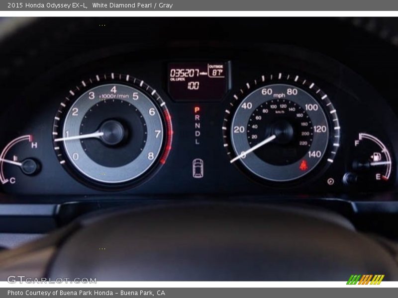 White Diamond Pearl / Gray 2015 Honda Odyssey EX-L