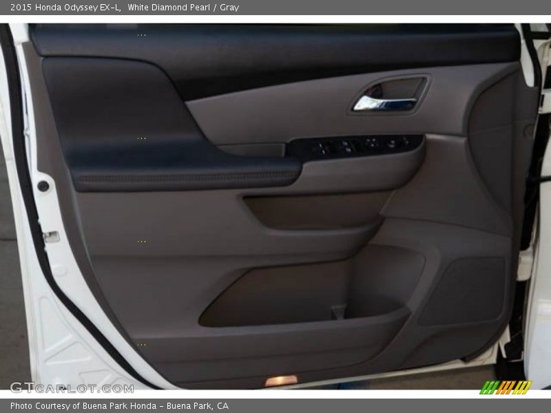 White Diamond Pearl / Gray 2015 Honda Odyssey EX-L