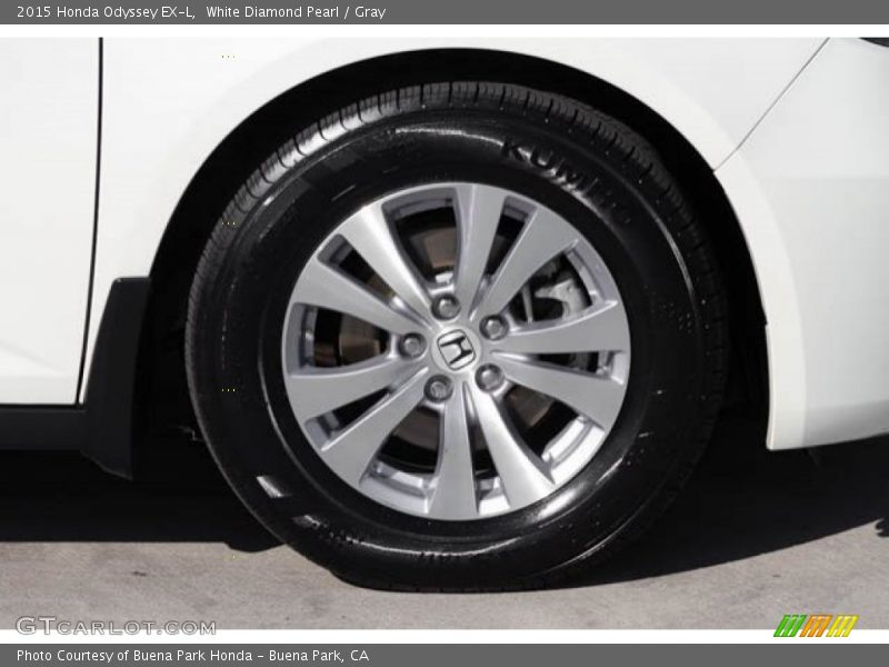 White Diamond Pearl / Gray 2015 Honda Odyssey EX-L
