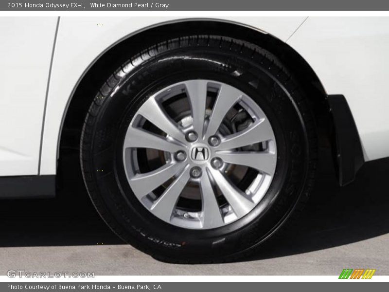 White Diamond Pearl / Gray 2015 Honda Odyssey EX-L