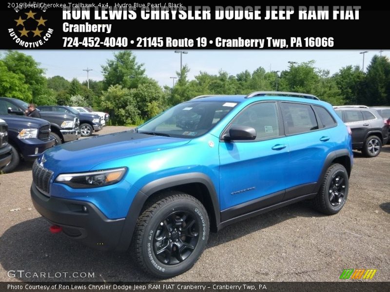 Hydro Blue Pearl / Black 2019 Jeep Cherokee Trailhawk 4x4