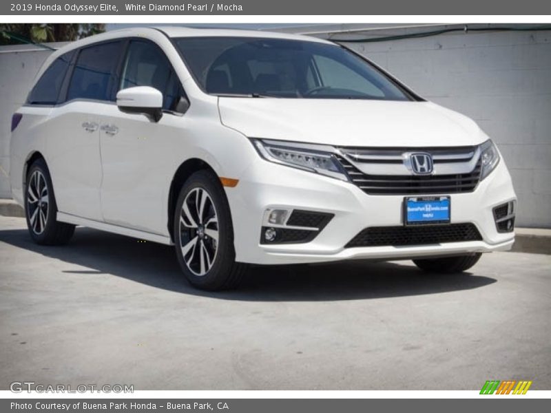 White Diamond Pearl / Mocha 2019 Honda Odyssey Elite