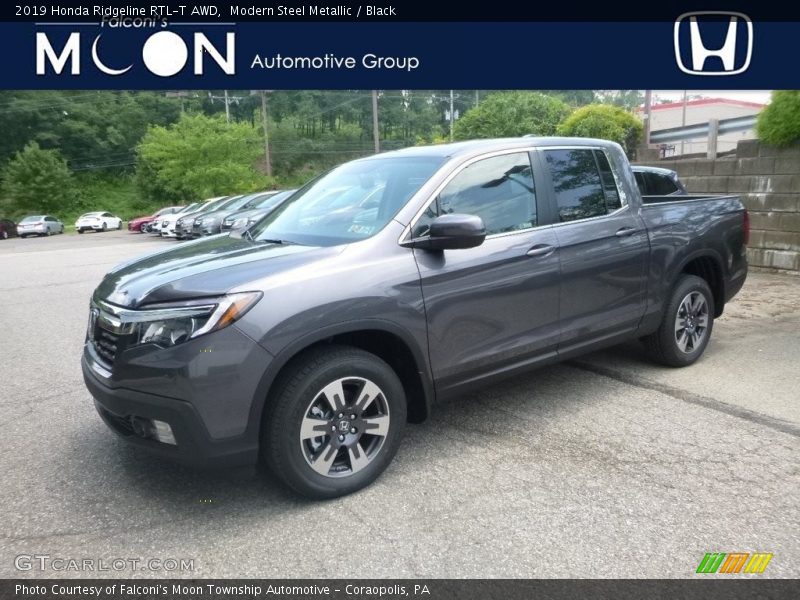 Modern Steel Metallic / Black 2019 Honda Ridgeline RTL-T AWD