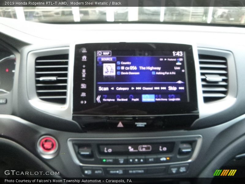 Modern Steel Metallic / Black 2019 Honda Ridgeline RTL-T AWD