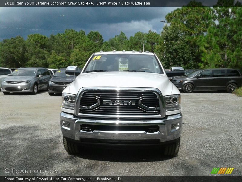 Bright White / Black/Cattle Tan 2018 Ram 2500 Laramie Longhorn Crew Cab 4x4