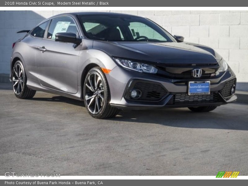 Modern Steel Metallic / Black 2018 Honda Civic Si Coupe