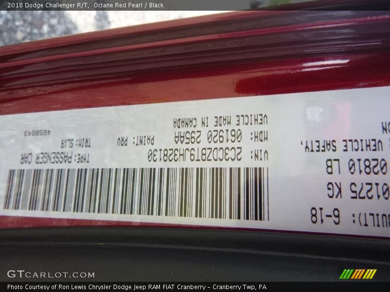 Octane Red Pearl / Black 2018 Dodge Challenger R/T