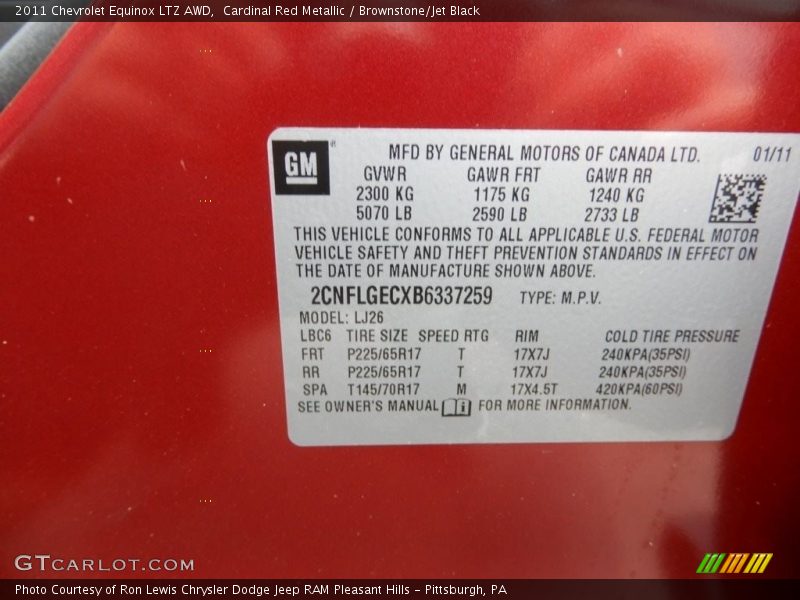 Cardinal Red Metallic / Brownstone/Jet Black 2011 Chevrolet Equinox LTZ AWD