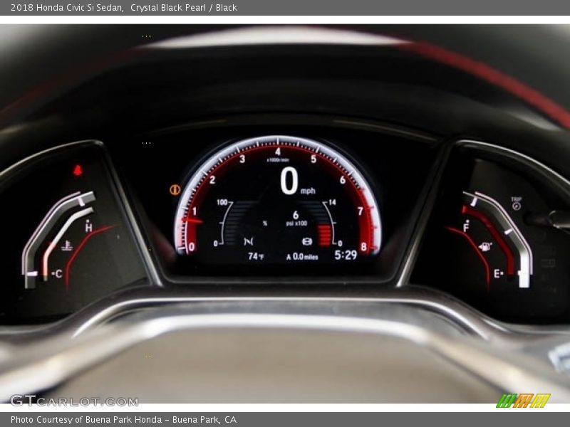 Crystal Black Pearl / Black 2018 Honda Civic Si Sedan