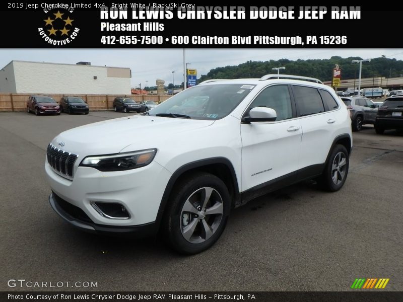 Bright White / Black/Ski Grey 2019 Jeep Cherokee Limited 4x4