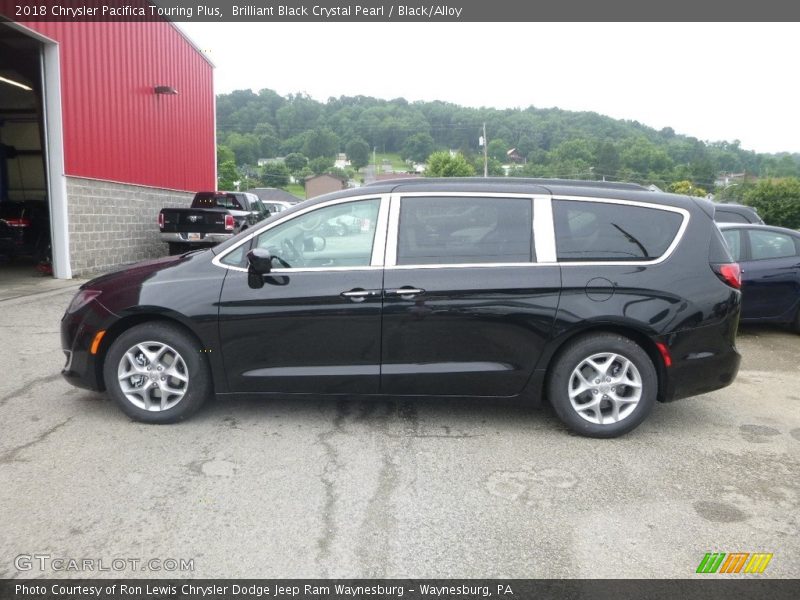 Brilliant Black Crystal Pearl / Black/Alloy 2018 Chrysler Pacifica Touring Plus
