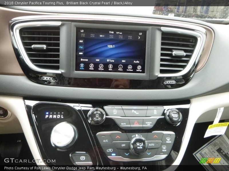 Brilliant Black Crystal Pearl / Black/Alloy 2018 Chrysler Pacifica Touring Plus