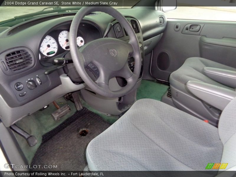 Stone White / Medium Slate Gray 2004 Dodge Grand Caravan SE