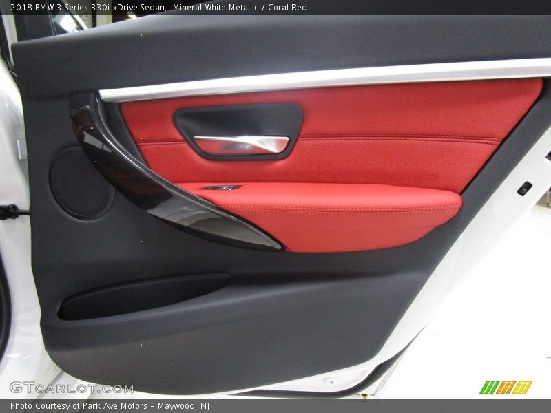 Mineral White Metallic / Coral Red 2018 BMW 3 Series 330i xDrive Sedan