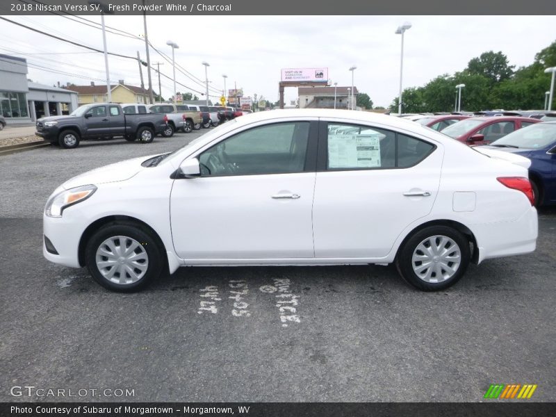 Fresh Powder White / Charcoal 2018 Nissan Versa SV
