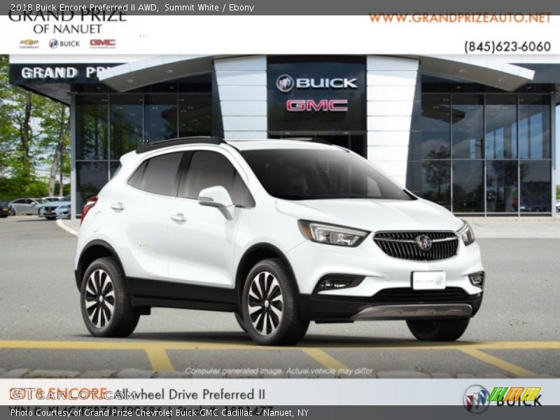 Summit White / Ebony 2018 Buick Encore Preferred II AWD