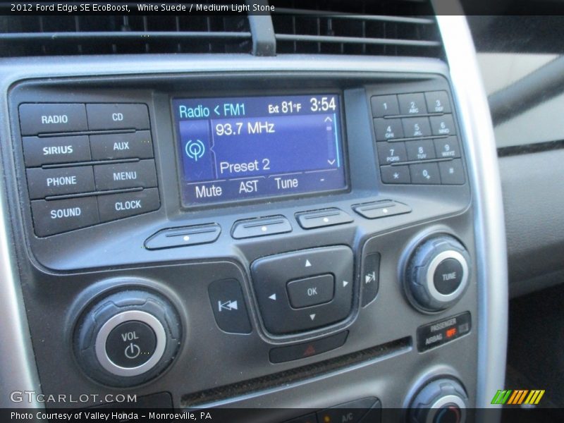 White Suede / Medium Light Stone 2012 Ford Edge SE EcoBoost