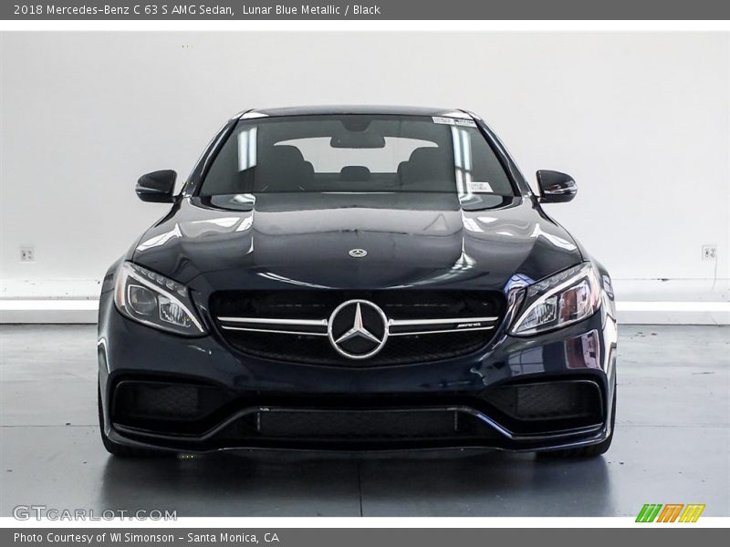 Lunar Blue Metallic / Black 2018 Mercedes-Benz C 63 S AMG Sedan