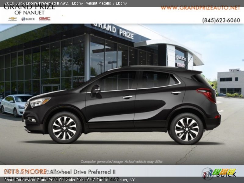 Ebony Twilight Metallic / Ebony 2018 Buick Encore Preferred II AWD