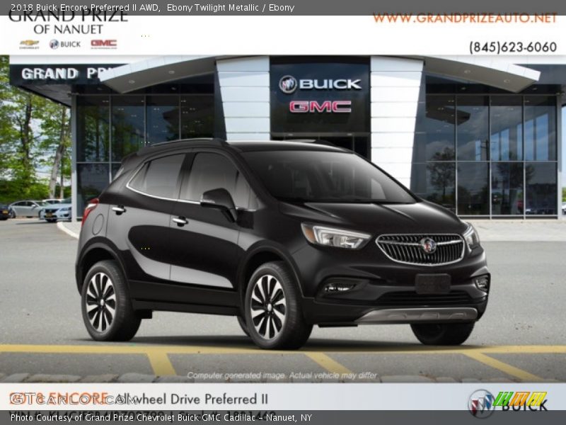 Ebony Twilight Metallic / Ebony 2018 Buick Encore Preferred II AWD