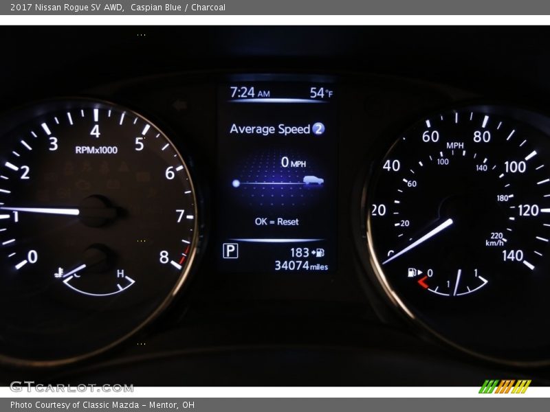 Caspian Blue / Charcoal 2017 Nissan Rogue SV AWD