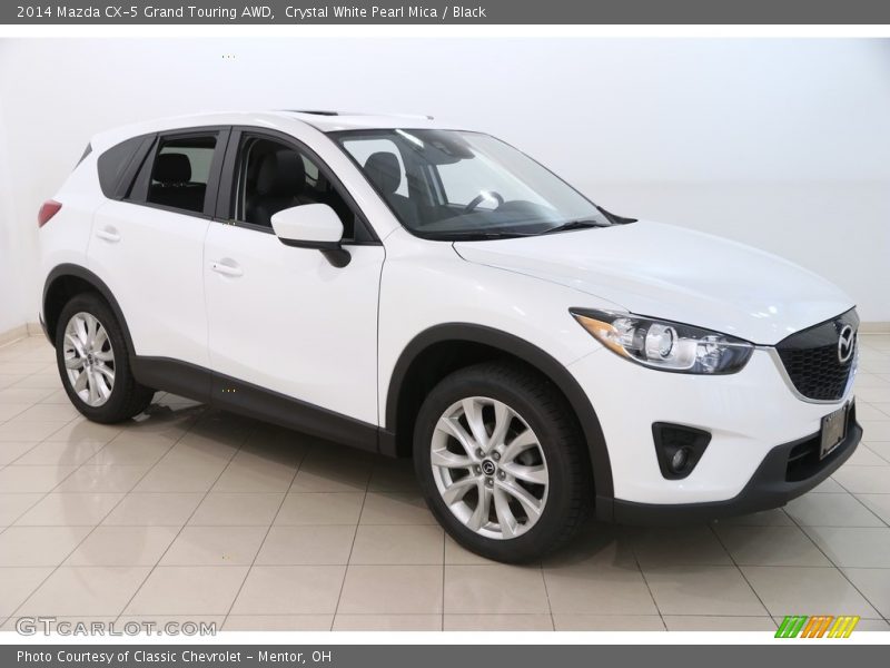 Crystal White Pearl Mica / Black 2014 Mazda CX-5 Grand Touring AWD