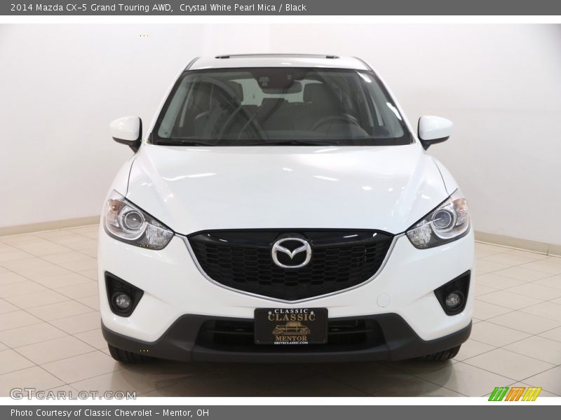 Crystal White Pearl Mica / Black 2014 Mazda CX-5 Grand Touring AWD