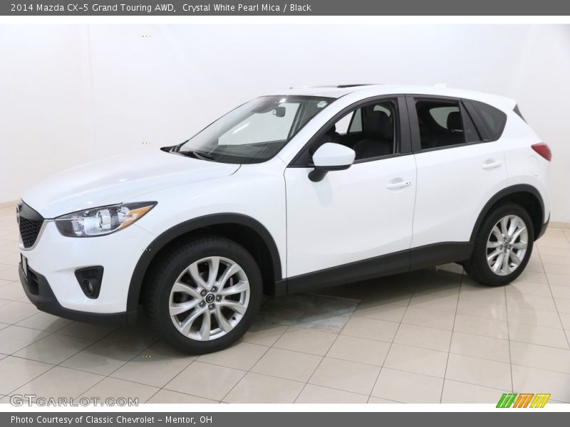 Crystal White Pearl Mica / Black 2014 Mazda CX-5 Grand Touring AWD