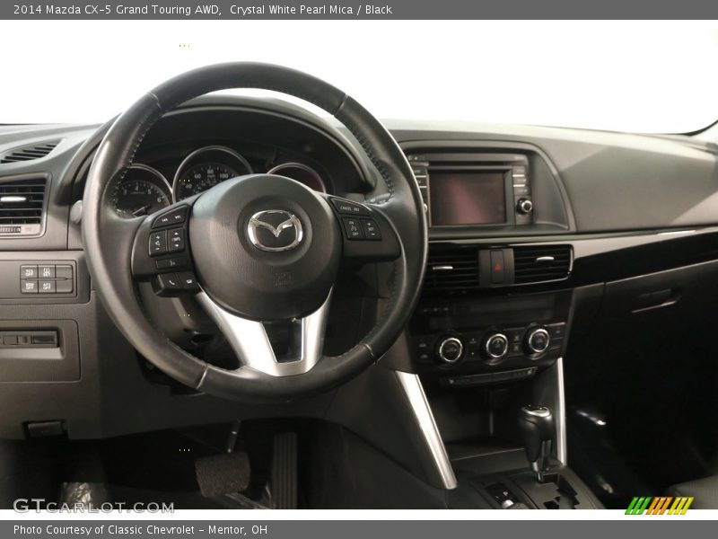 Crystal White Pearl Mica / Black 2014 Mazda CX-5 Grand Touring AWD