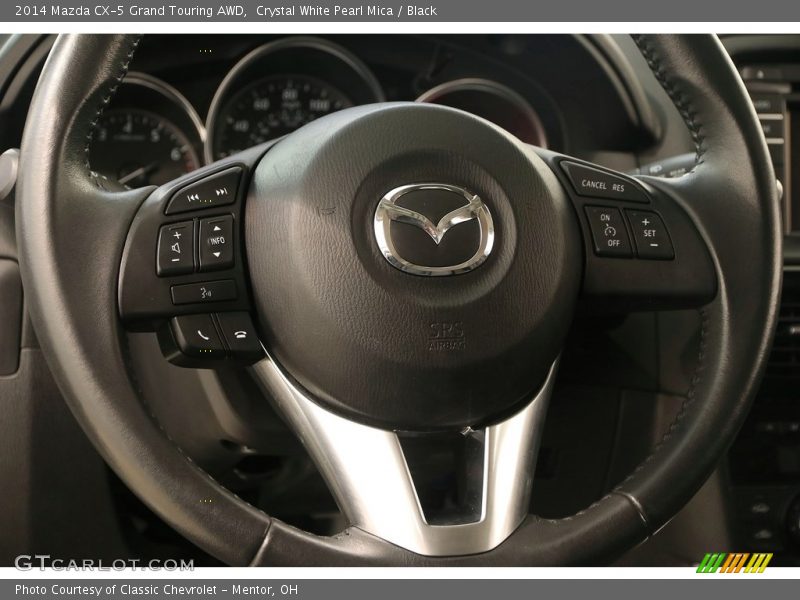 Crystal White Pearl Mica / Black 2014 Mazda CX-5 Grand Touring AWD