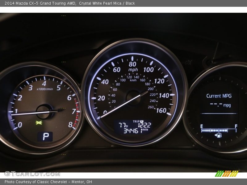 Crystal White Pearl Mica / Black 2014 Mazda CX-5 Grand Touring AWD