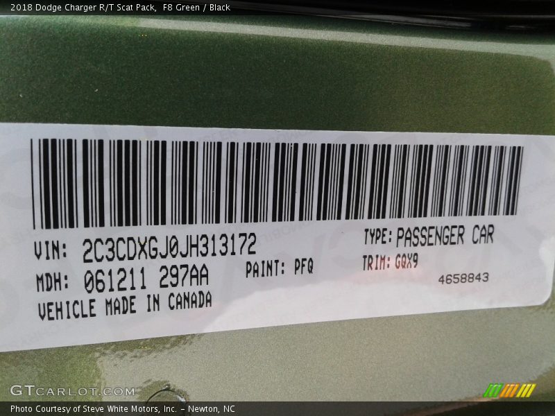 F8 Green / Black 2018 Dodge Charger R/T Scat Pack