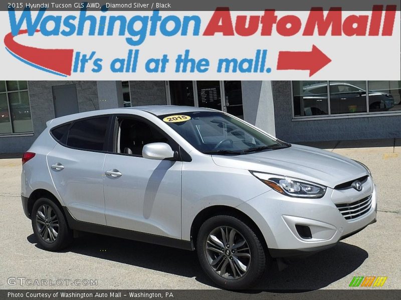 Diamond Silver / Black 2015 Hyundai Tucson GLS AWD