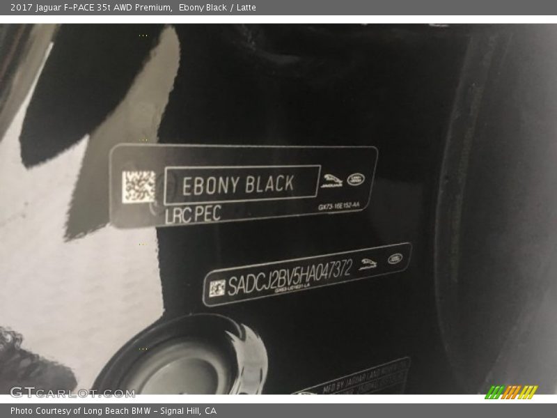 Ebony Black / Latte 2017 Jaguar F-PACE 35t AWD Premium