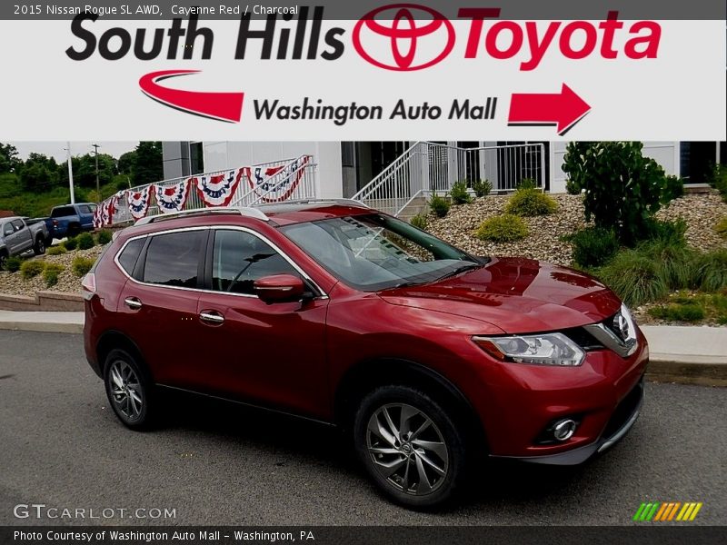 Cayenne Red / Charcoal 2015 Nissan Rogue SL AWD