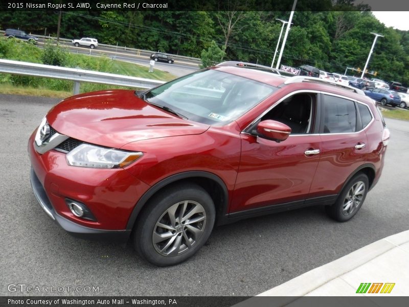 Cayenne Red / Charcoal 2015 Nissan Rogue SL AWD