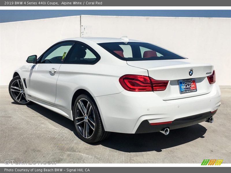 Alpine White / Coral Red 2019 BMW 4 Series 440i Coupe
