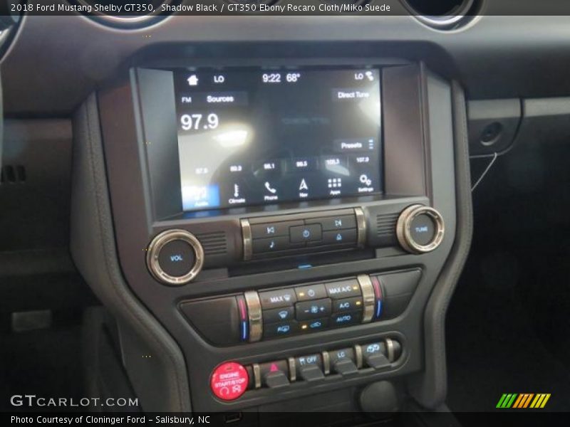 Controls of 2018 Mustang Shelby GT350