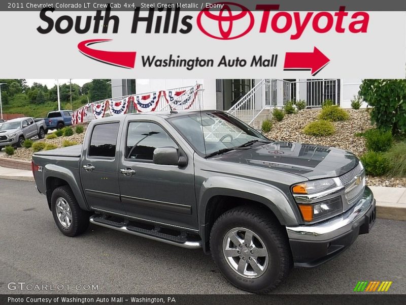 Steel Green Metallic / Ebony 2011 Chevrolet Colorado LT Crew Cab 4x4