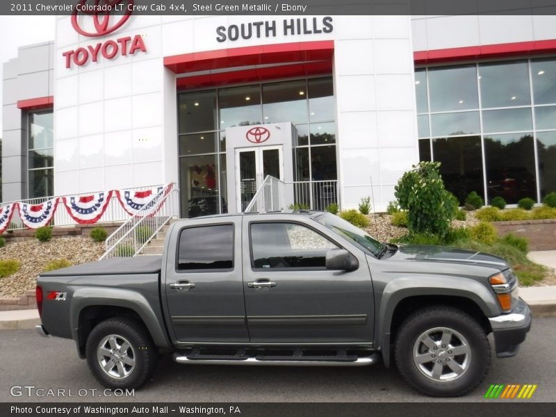 Steel Green Metallic / Ebony 2011 Chevrolet Colorado LT Crew Cab 4x4