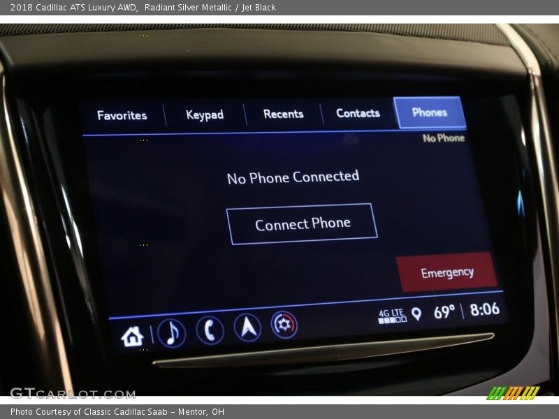 Radiant Silver Metallic / Jet Black 2018 Cadillac ATS Luxury AWD