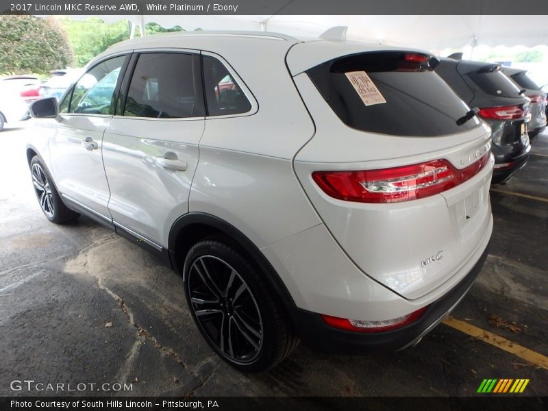 White Platinum / Ebony 2017 Lincoln MKC Reserve AWD